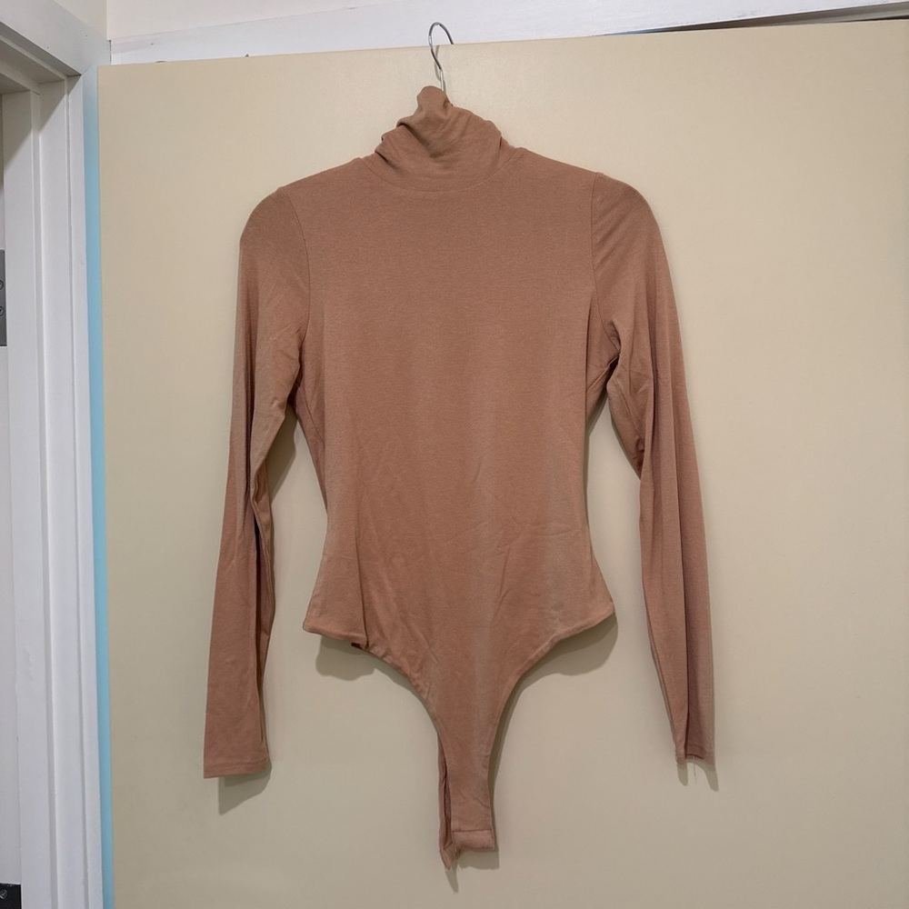 Women’s Long Sleeve Turtleneck Bodysuit - Taupe